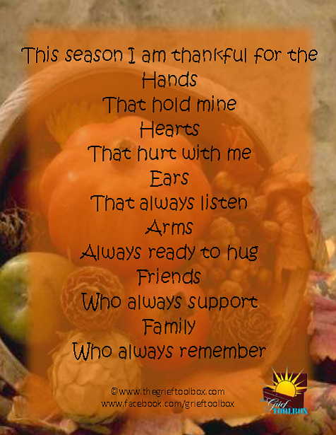 This Thanksgiving I am Thankful for …… A Poem  The Grief 